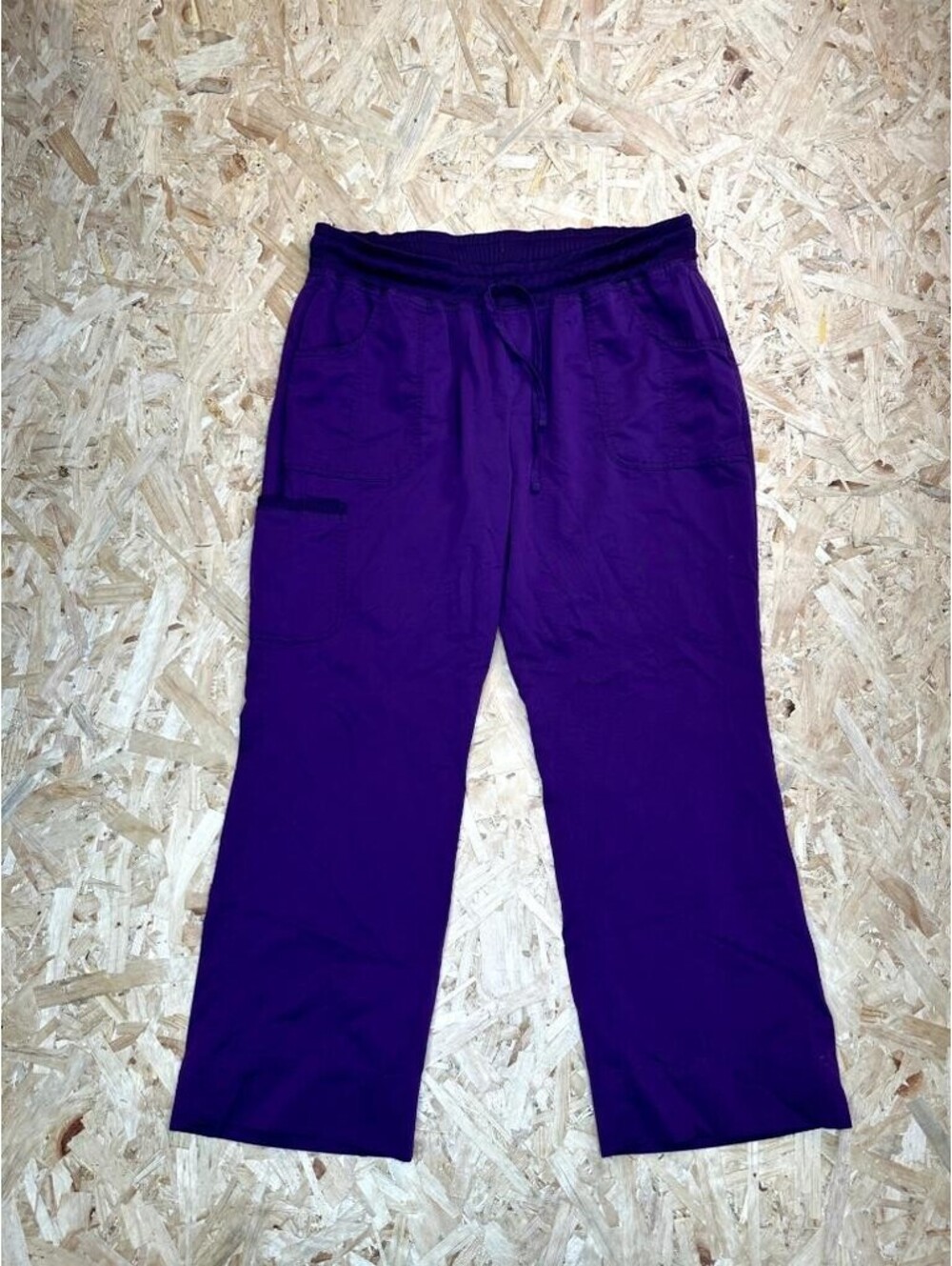 Scrubstar Scrub Pants Womens Large Purple Drawstring Cargo Medical Uniform